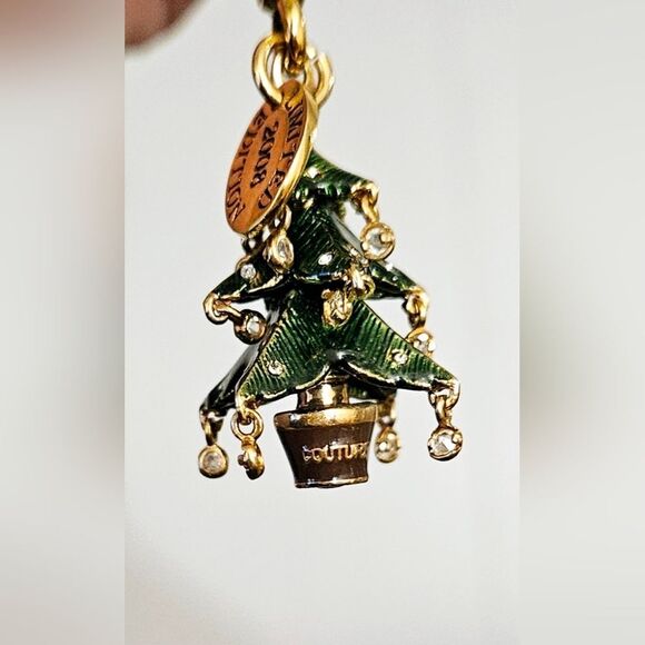 Juicy Couture Limited Edition Christmas Tree Gem Ornaments Gold Heart Bracelet - Picture 11 of 12